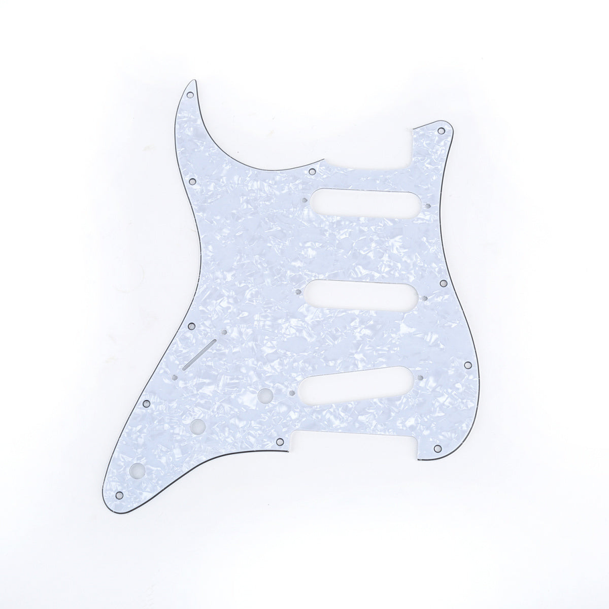 Musiclily SSS 11 Hole Left Handed Strat Guitar Pickguard for Fender USA/Mexican Made Standard Stratocaster Standard Modern Style, 4Ply White Pearl