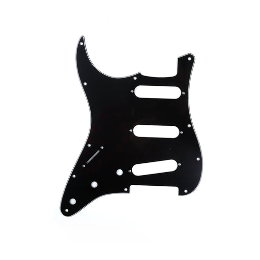 Musiclily SSS 11 Hole Left Handed Strat Guitar Pickguard for Fender USA/Mexican Made Standard Stratocaster Standard Modern Style, 3Ply Black