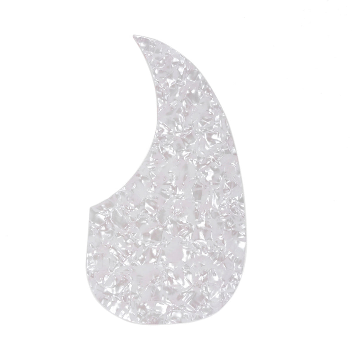 Musiclily Oversize Teardrop Acoustic Guitar Self-adhesive Pickguard for Martin D28 Style guitar,White Pearl