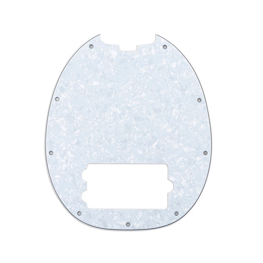 Musiclily 9 Hole Bass Pickguard for Musicman Stingray Bass,4Ply White Pearl