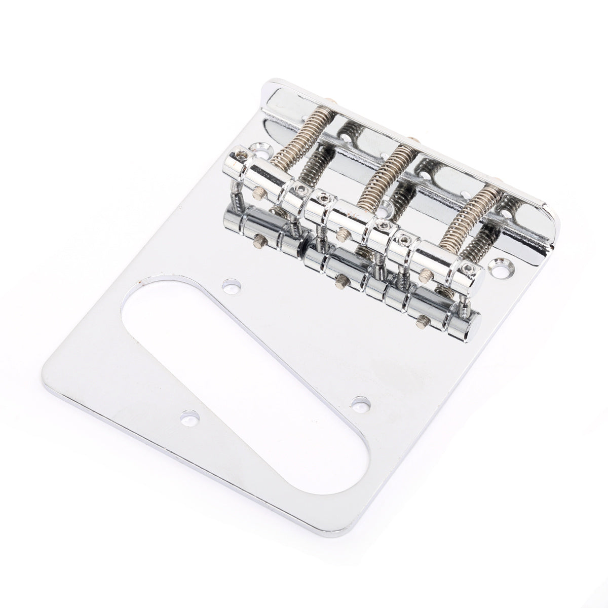 Musiclily Adjustable Compensated 3-Saddle Bridge for Tele Style Guitar, Chrome