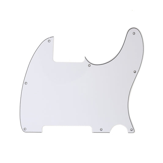Musiclily 8 Hole Tele Pickguard Blank for Fender USA/Mexican Telecaster Esquire Guitar, 3Ply White