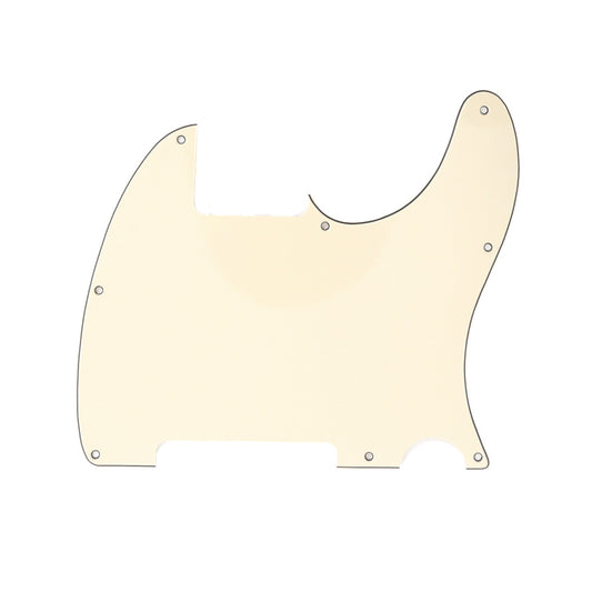 Musiclily 8 Hole Tele Pickguard Blank for Fender USA/Mexican Telecaster Esquire Guitar, 3Ply Cream