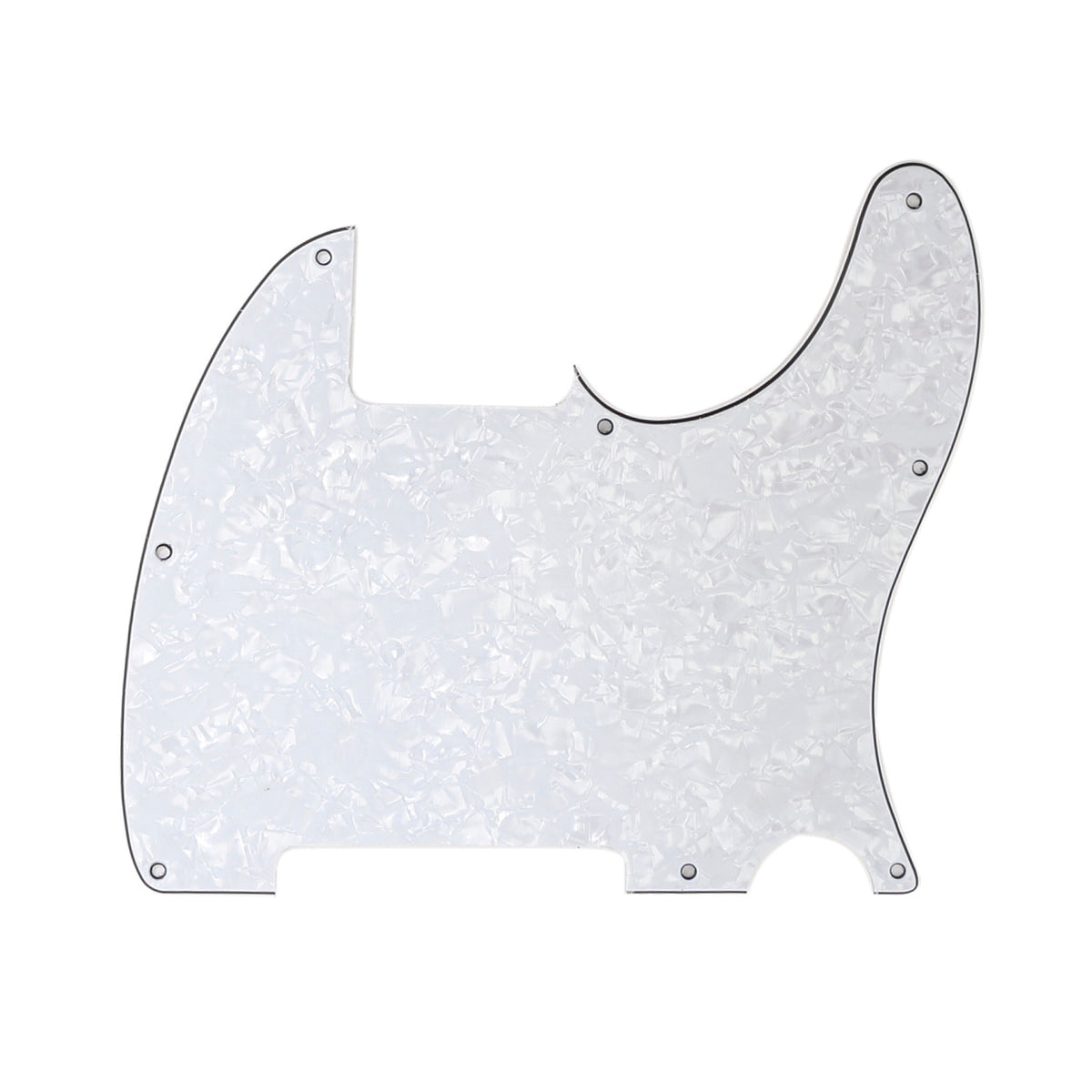 Musiclily 8 Hole Tele Pickguard Blank for Fender USA/Mexican Telecaster Esquire Guitar, 4Ply White Pearl