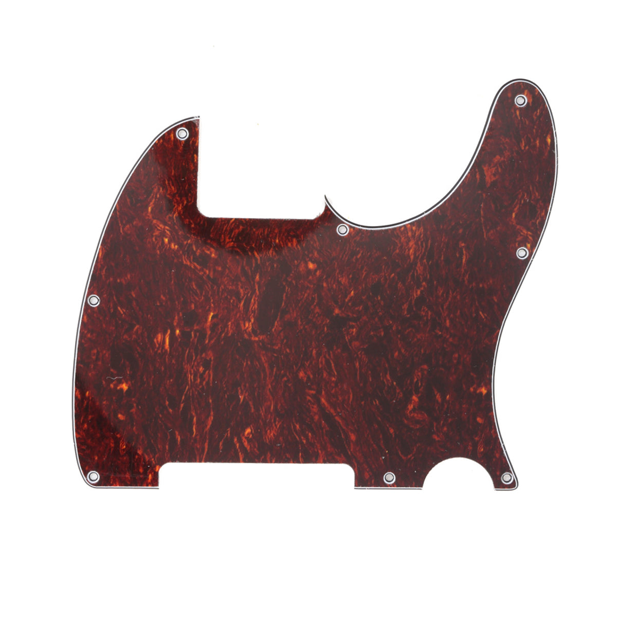 Musiclily 8 Hole Tele Pickguard Blank for Fender USA/Mexican Telecaster Esquire Guitar, 4Ply Red Tortoise
