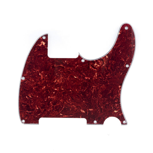 Musiclily 8 Hole Tele Pickguard Blank for Fender USA/Mexican Telecaster Esquire Guitar, 4Ply Vintage Tortoise