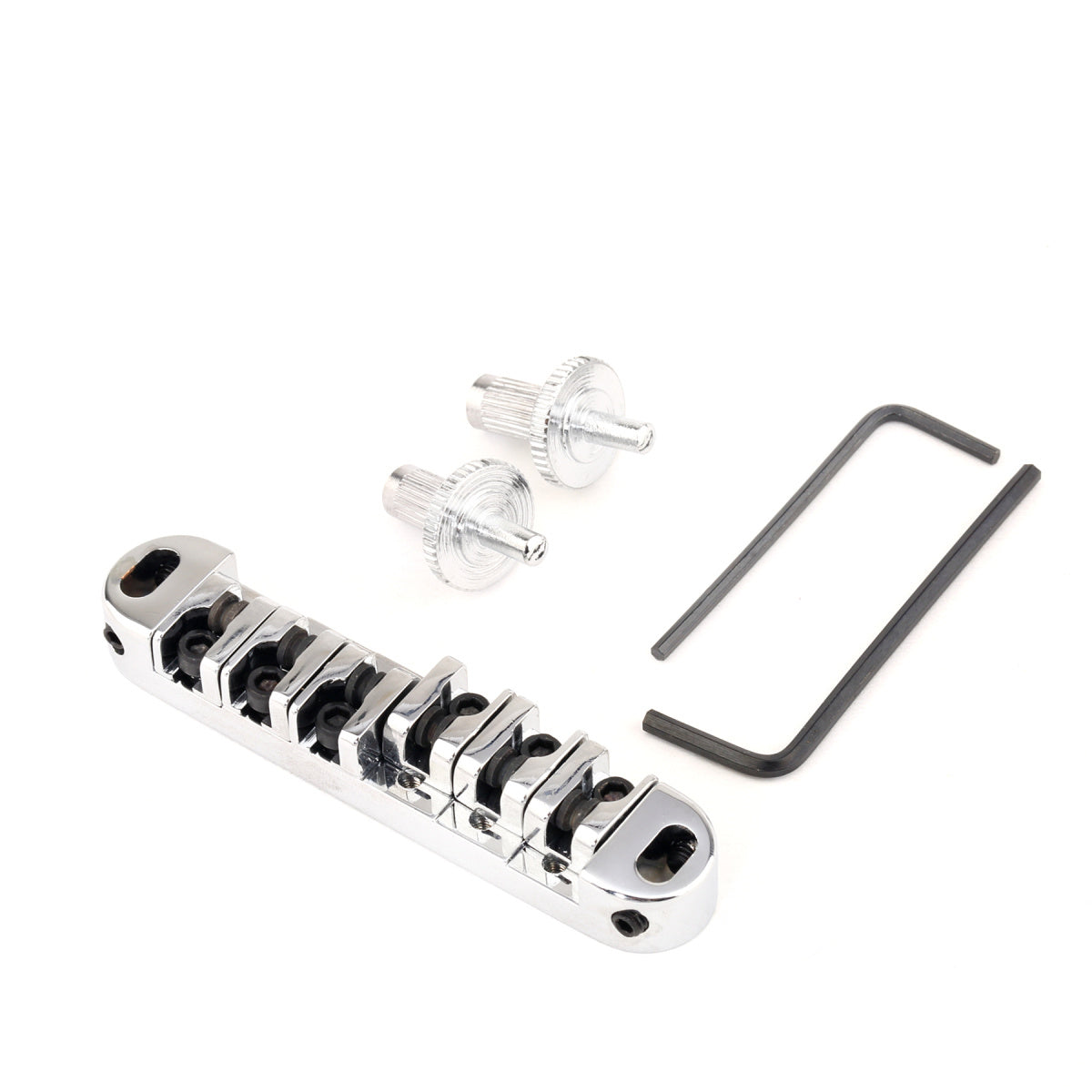 Musiclily Roller Locking Tune-o-matic Guitar Bridge Tunematic Saddle for Les Paul Style Electric Guitar,Chrome