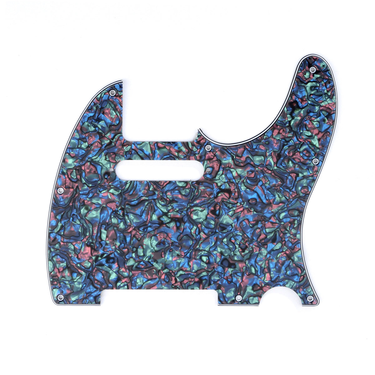 Musiclily 8 Hole Tele Guitar Pickguard for USA/Mexican Made Fender Standard Telecaster Modern Style, 4Ply Abalone Shell