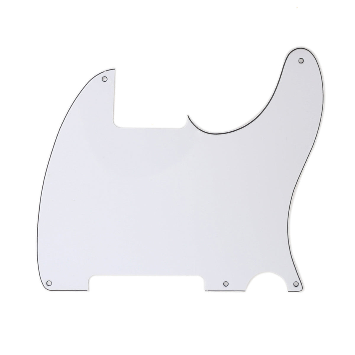 Musiclily 5 Hole Tele Pickguard Blank for Fender USA/Mexican Telecaster Esquire Guitar, 3Ply White