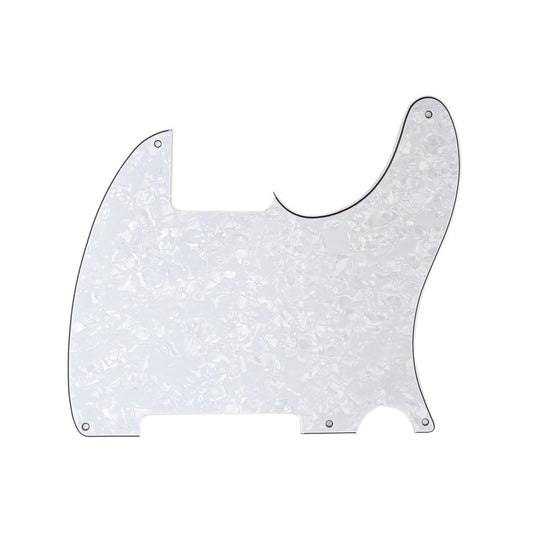 Musiclily 5 Hole Tele Pickguard Blank for Fender USA/Mexican Telecaster Esquire Guitar, 4Ply White Pearl