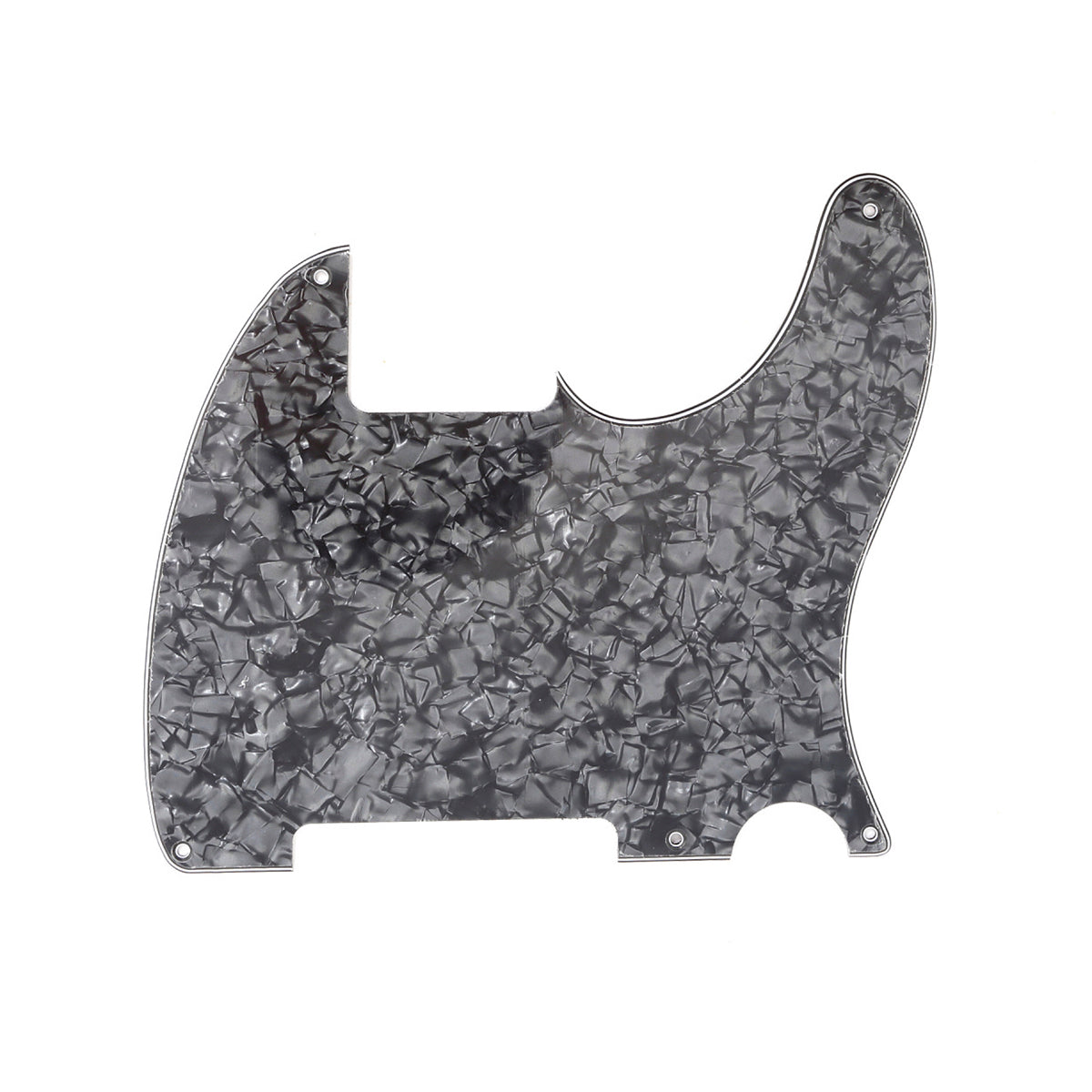Musiclily 5 Hole Tele Pickguard Blank for Fender USA/Mexican Telecaster Esquire Guitar, 4Ply Black Pearl