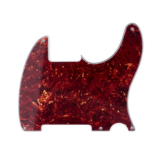 Musiclily 5 Hole Tele Pickguard Blank for Fender USA/Mexican Telecaster Esquire Guitar, 4Ply Vintage Tortoise