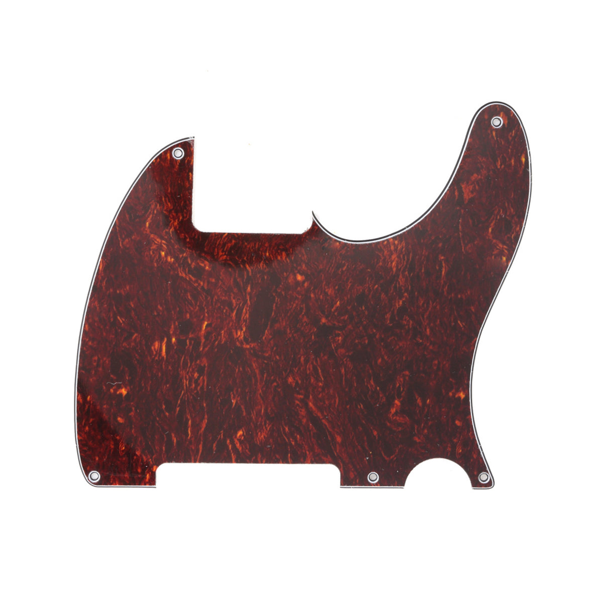 Musiclily 5 Hole Tele Pickguard Blank for Fender USA/Mexican Telecaster Esquire Guitar, 4Ply Red Tortoise