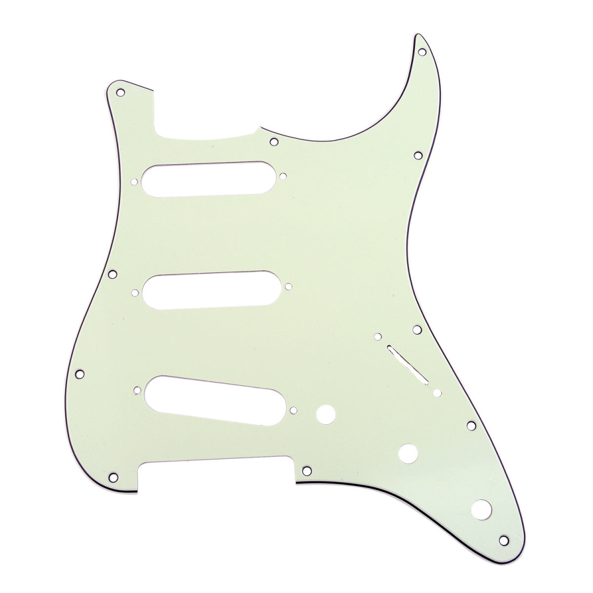 Musiclily SSS 11 Hole Strat Guitar Pickguard for Fender USA/Mexican Made Standard Stratocaster Modern Style, 3Ply Ivory