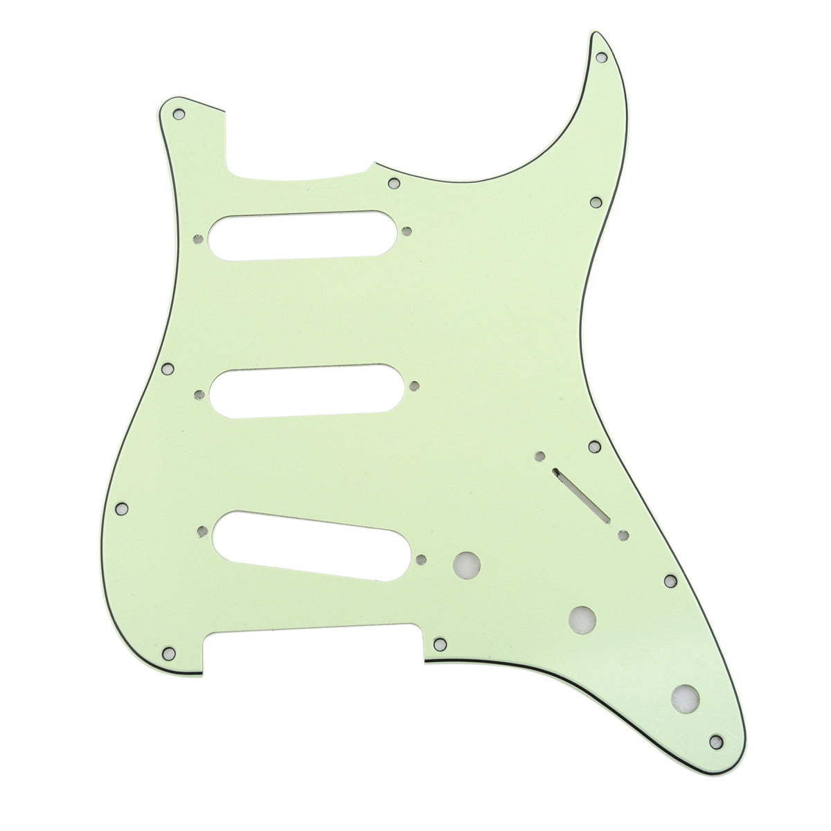 Musiclily SSS 11 Hole Strat Guitar Pickguard for Fender USA/Mexican Made Standard Stratocaster Modern Style, 3Ply Mint