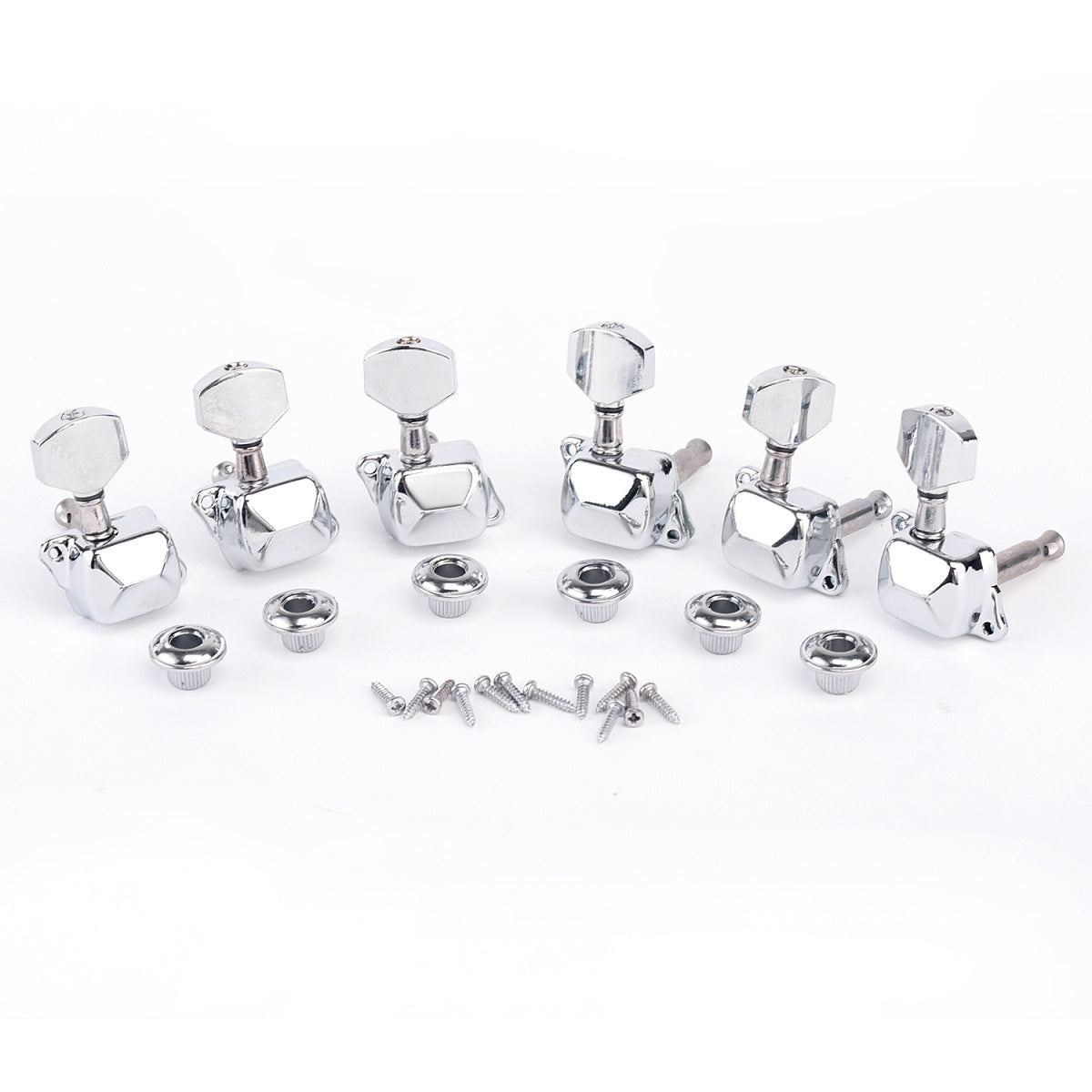 Musiclily 6 in Line Semi Sealed Guitar Tuners Tuning Pegs Keys  Machine Heads Set for ST Squier Style, Chrome