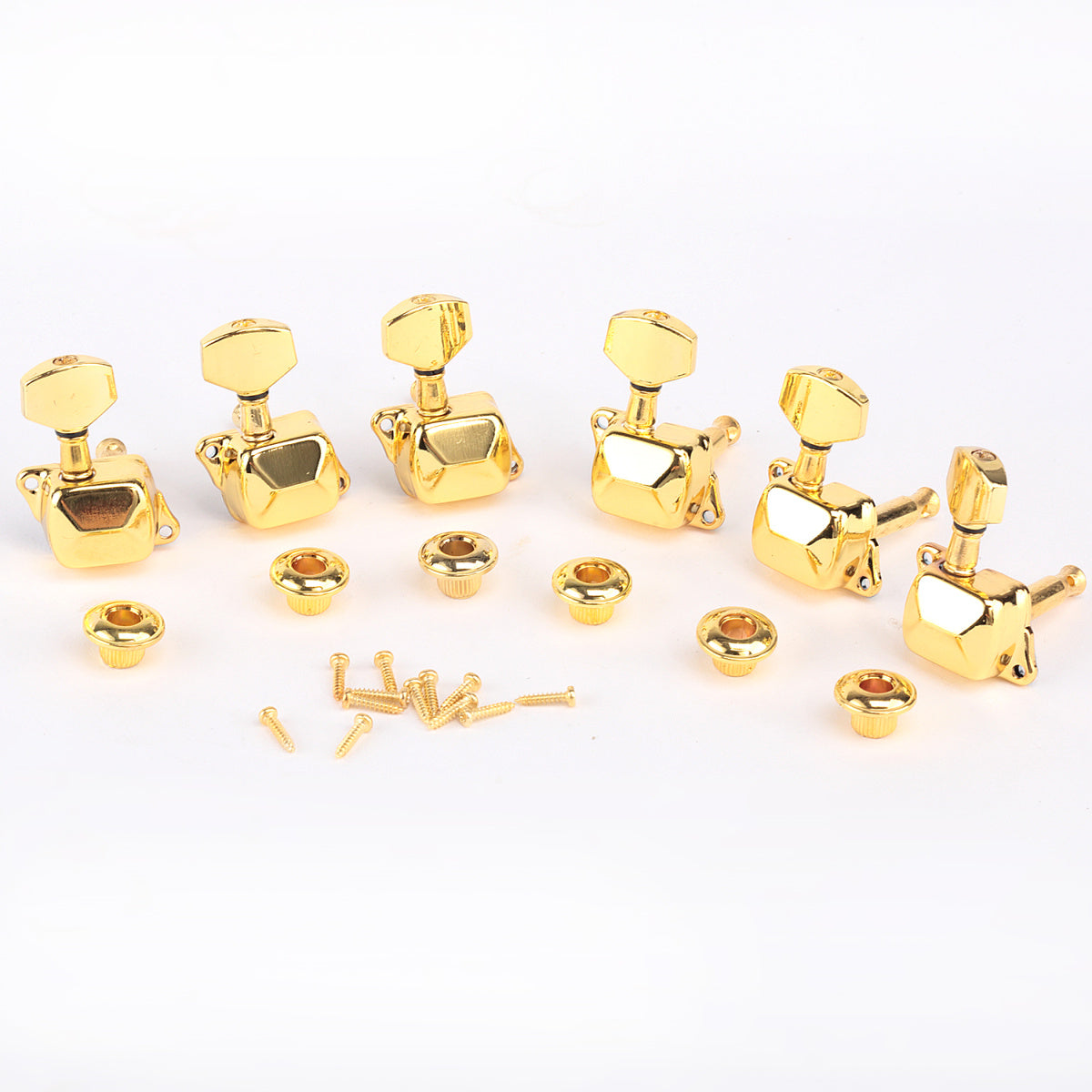 Musiclily 6 in Line Semi Sealed Guitar Tuners Tuning Pegs Keys  Machine Heads Set for ST Squier Style, Gold