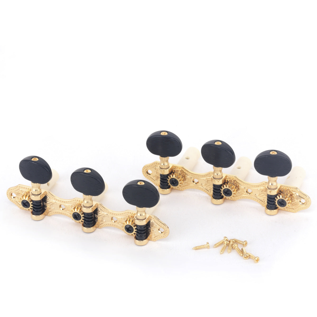 Musiclily Pro 3X3 Baker Style Classical Guitar Tuners Tuning Keys Machine Heads Set, Gold