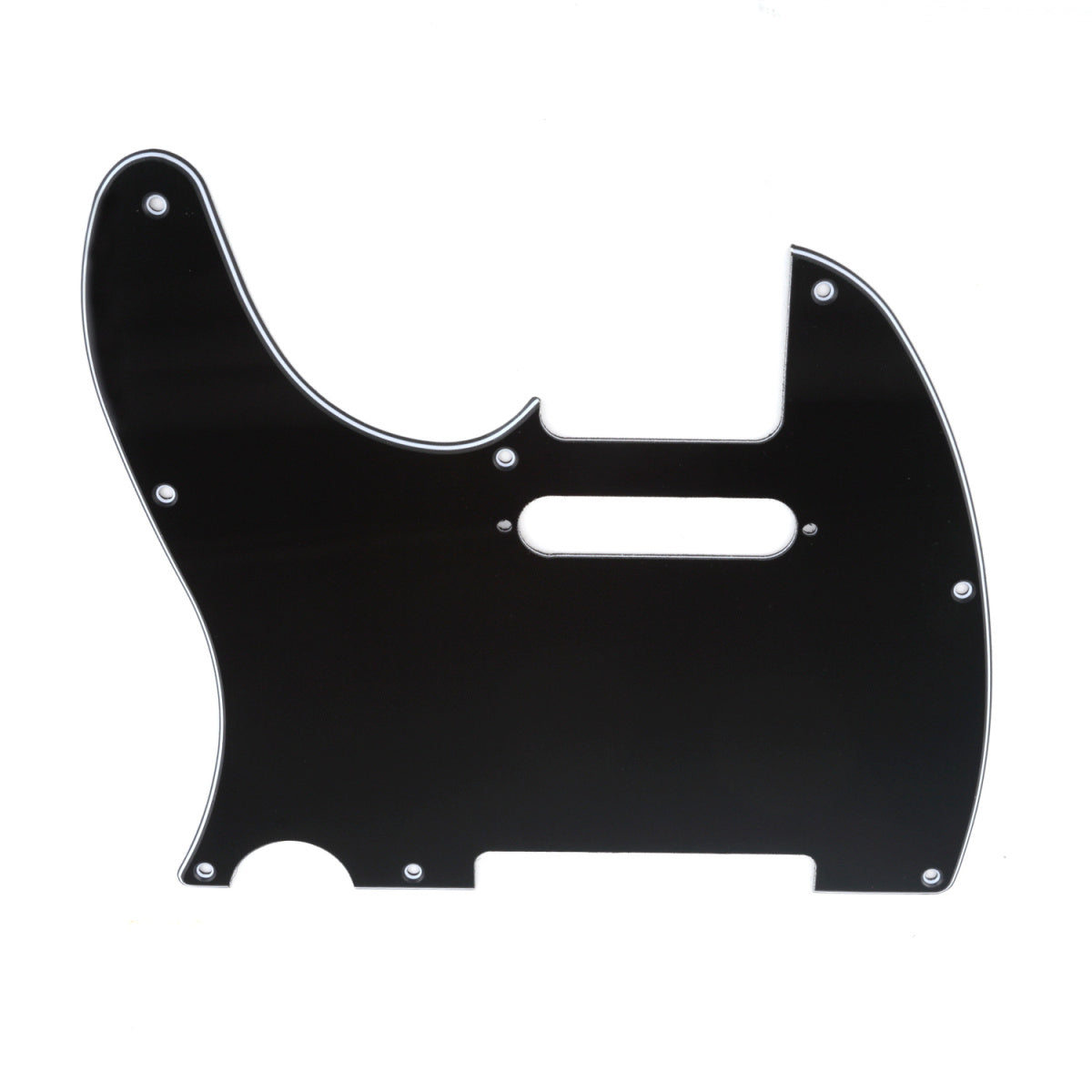 Musiclily Left Handed 8 Hole Guitar Tele Pickguard for American/Mexican Made Fender Telecaster Standard Modern Style, 3Ply Black