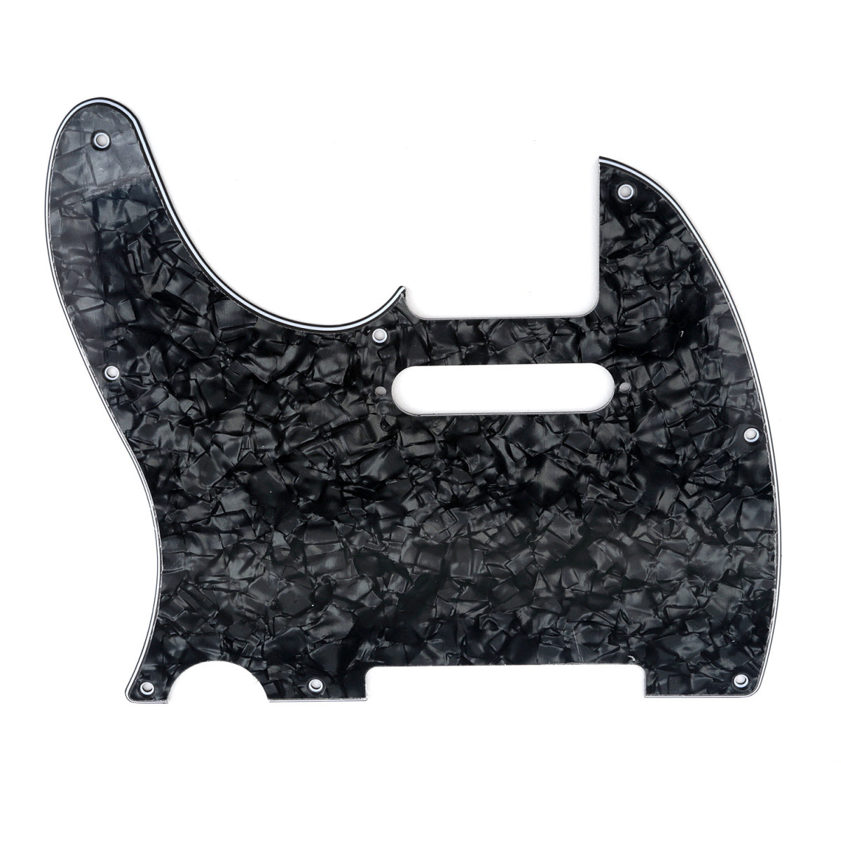 Musiclily Left Handed 8 Hole Guitar Tele Pickguard for American/Mexican Made Fender Telecaster Standard Modern Style, 4Ply Black Pearl