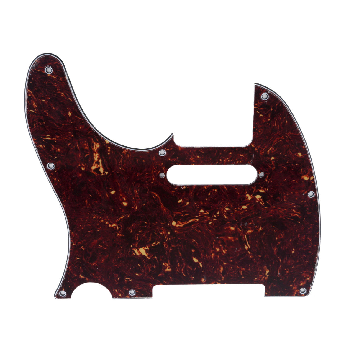 Musiclily Left Handed 8 Hole Guitar Tele Pickguard for American/Mexican Made Fender Telecaster Standard Modern Style, 4Ply Tortoise Shell