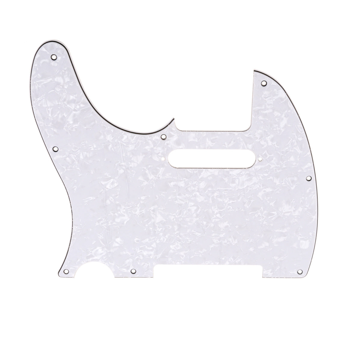 Musiclily Left Handed 8 Hole Guitar Tele Pickguard for American/Mexican Made Fender Telecaster Standard Modern Style, 4Ply White Pearl