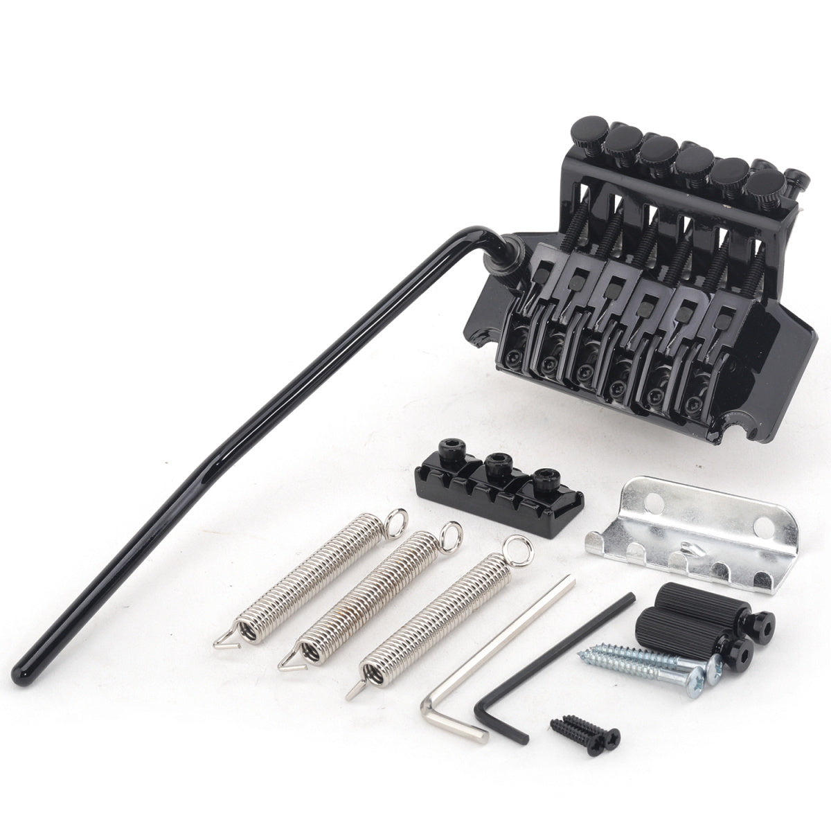 Musiclily Pro 54mm Guitar Double Locking Tremolo Bridge Assembly Set for Electric Guitar , Black