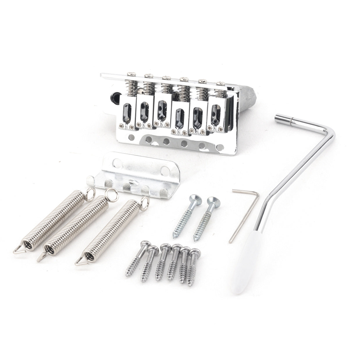 Musiclily Pro 54mm Modern Stratocaster Tremolo Bridge Assembly Set for Strat Style Electric Guitar, Chrome