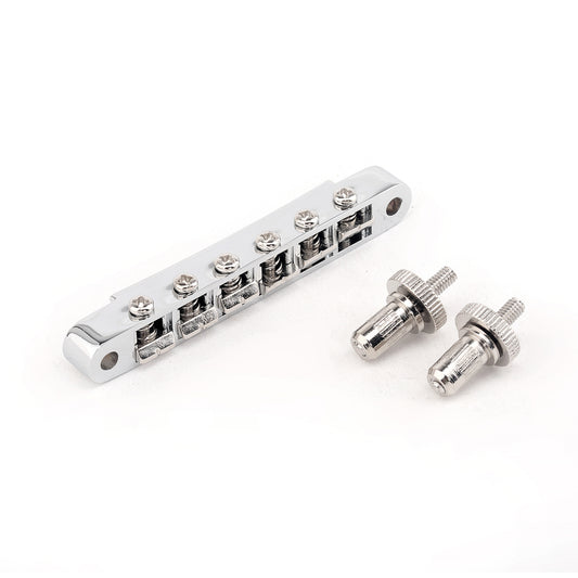 Musiclily Pro 52.5mm Small Post Hole TOM Tunematic Bridge for Home-made DIY LP Style Guitar, Chrome
