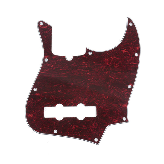 Musiclily Pro 10-Hole Modern Style J Bass Pickguard for 4 String American Jazz Bass, 4Ply Red Tortoise