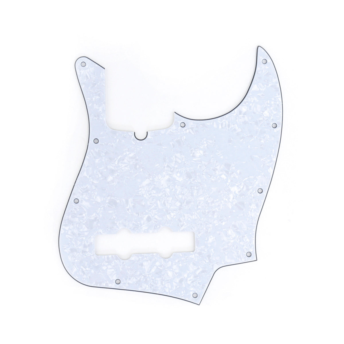 Musiclily Pro 10-Hole Modern Style J Bass Pickguard for 4 String American Jazz Bass, 4Ply White Pearl