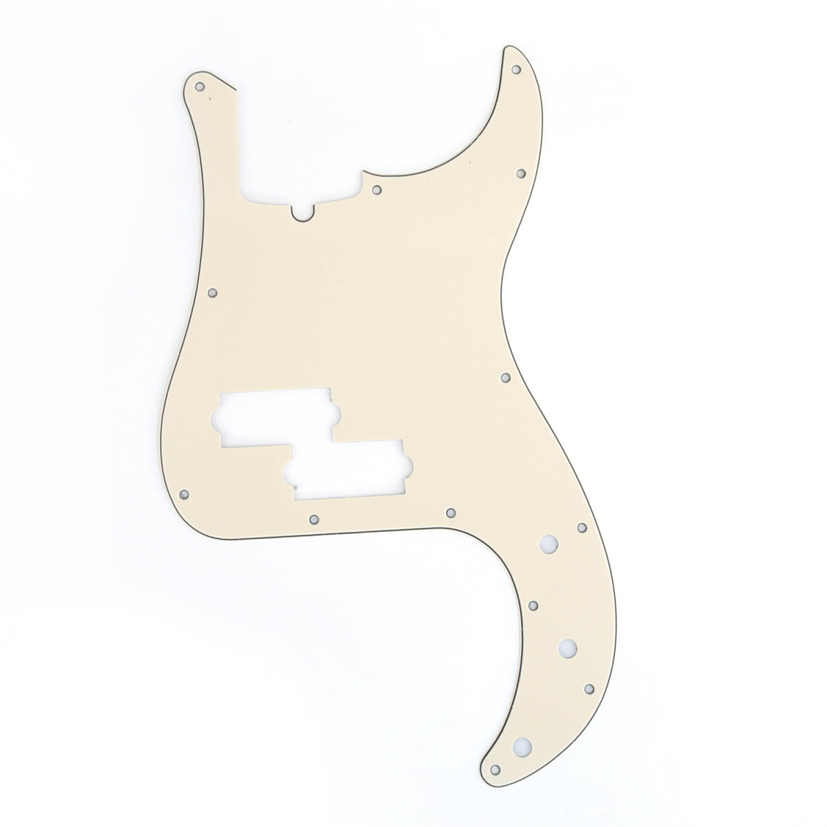 Musiclily Pro 13-Hole Modern Style P Bass Pickguard for 4 String American Precision Bass, 3Ply Cream
