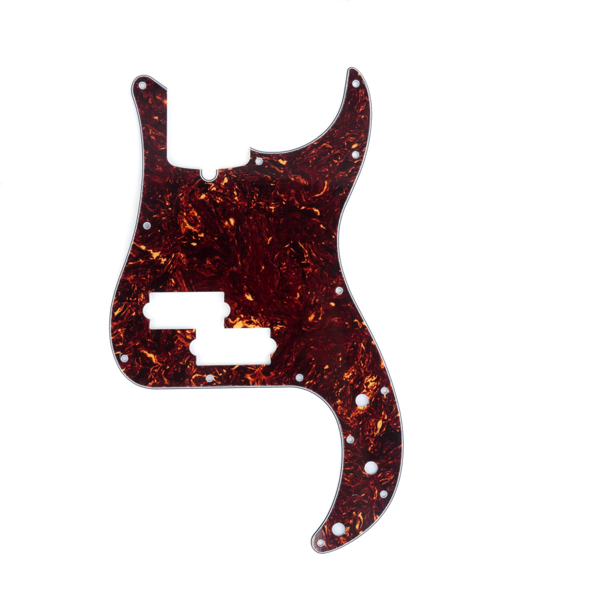 Musiclily Pro 13-Hole Modern Style P Bass Pickguard for 4 String American Precision Bass, 4Ply Tortoise Shell