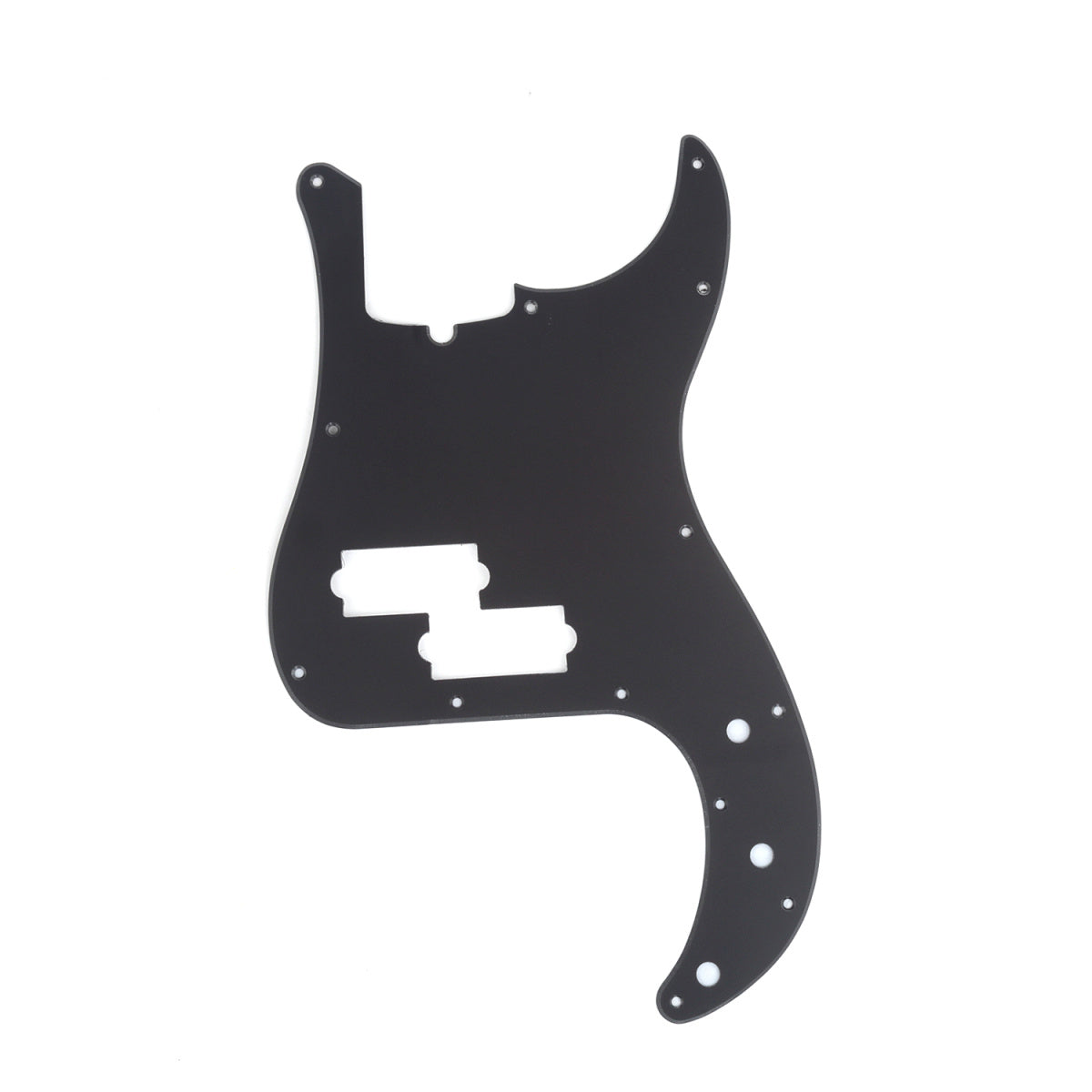 Musiclily Pro 13-Hole Modern Style P Bass Pickguard for 4 String American Precision Bass, 1Ply Matte Black