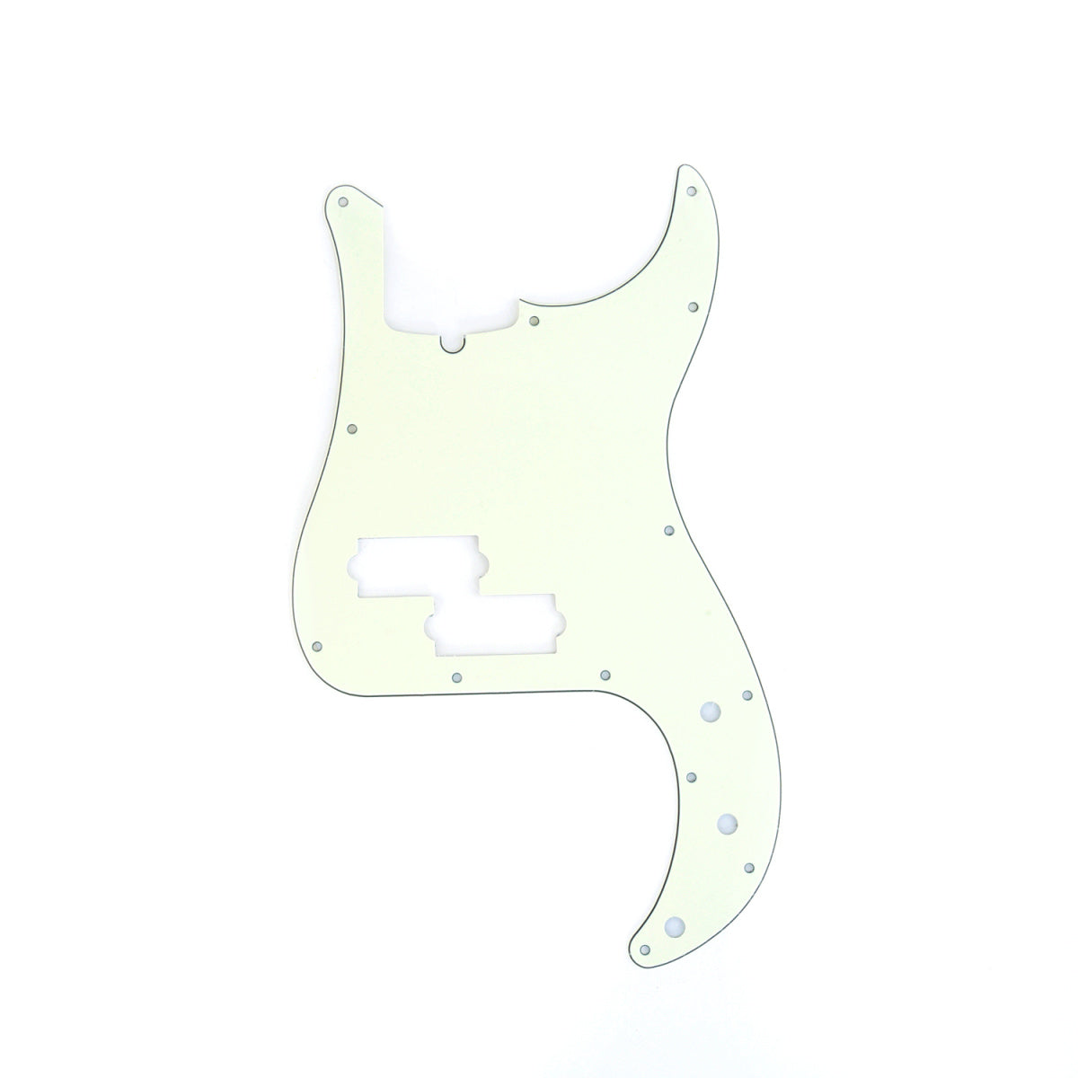 Musiclily Pro 13-Hole Modern Style P Bass Pickguard for 4 String American Precision Bass, 3Ply Mint Green