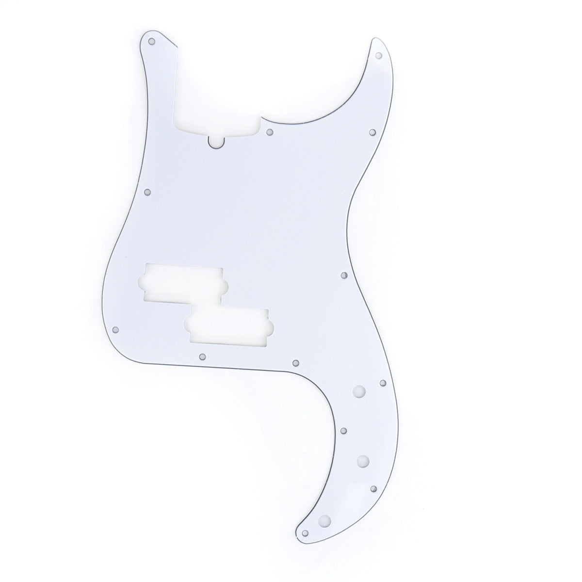 Musiclily Pro 13-Hole Modern Style P Bass Pickguard for 4 String American Precision Bass, 3Ply White
