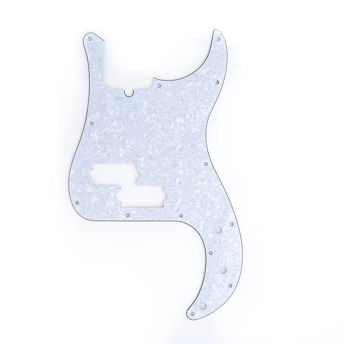 Musiclily Pro 13-Hole Modern Style P Bass Pickguard for 4 String American Precision Bass, 4Ply White Pearl