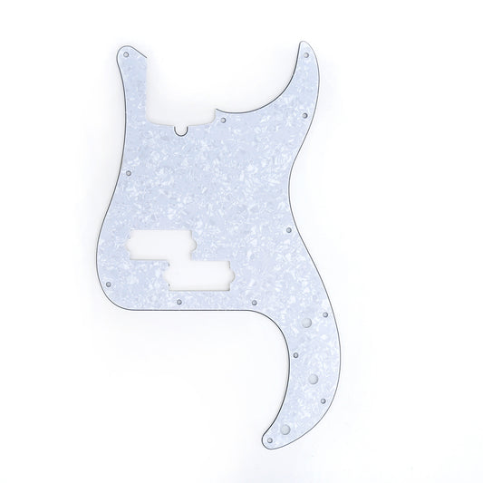 Musiclily Pro 13-Hole Modern Style P Bass Pickguard for 4 String American Precision Bass, 4Ply White Pearl