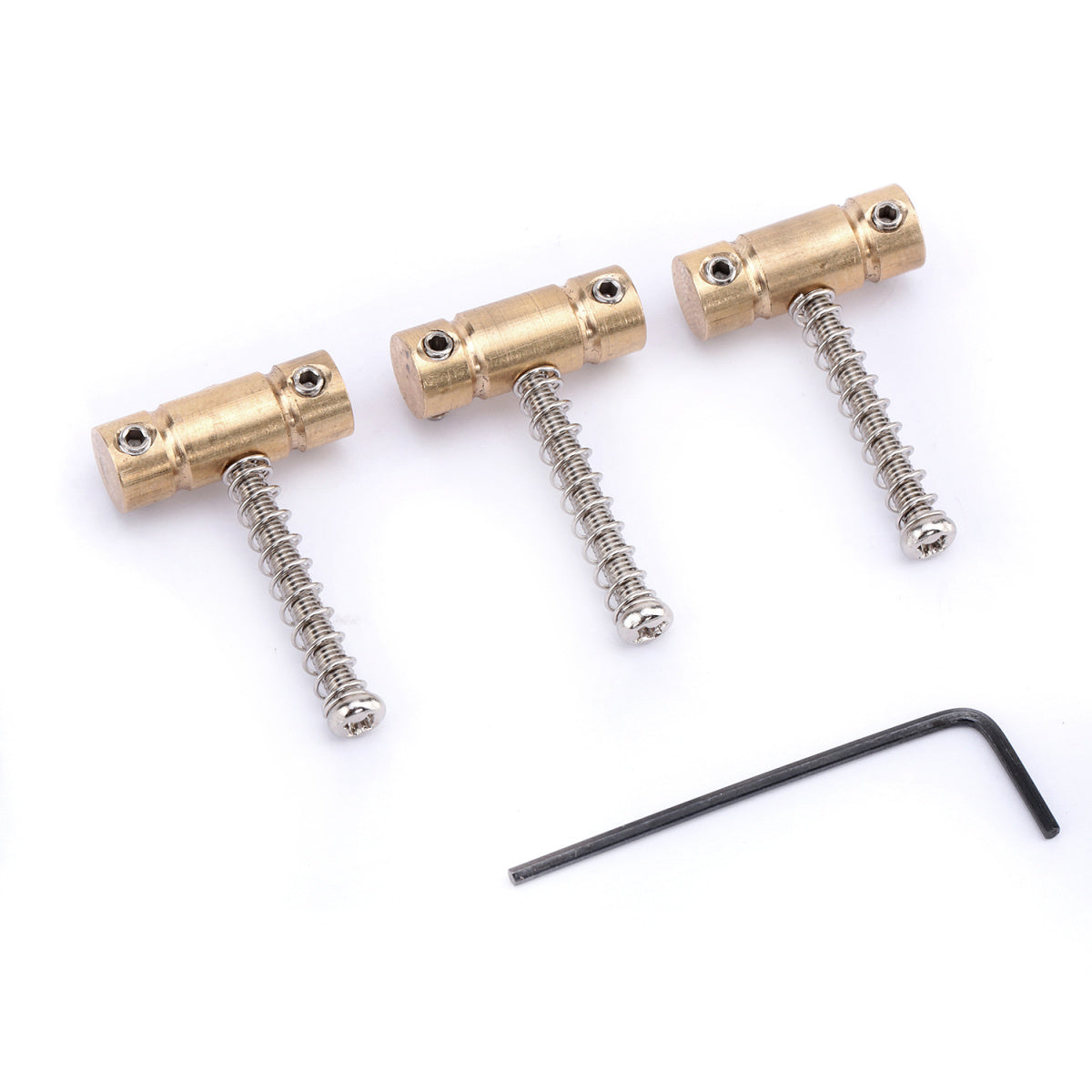 Musiclily Pro 54mm Vintage Compensated Telecaster Bridge Brass Saddle Set for Tele Style Guitar (3 Pieces)