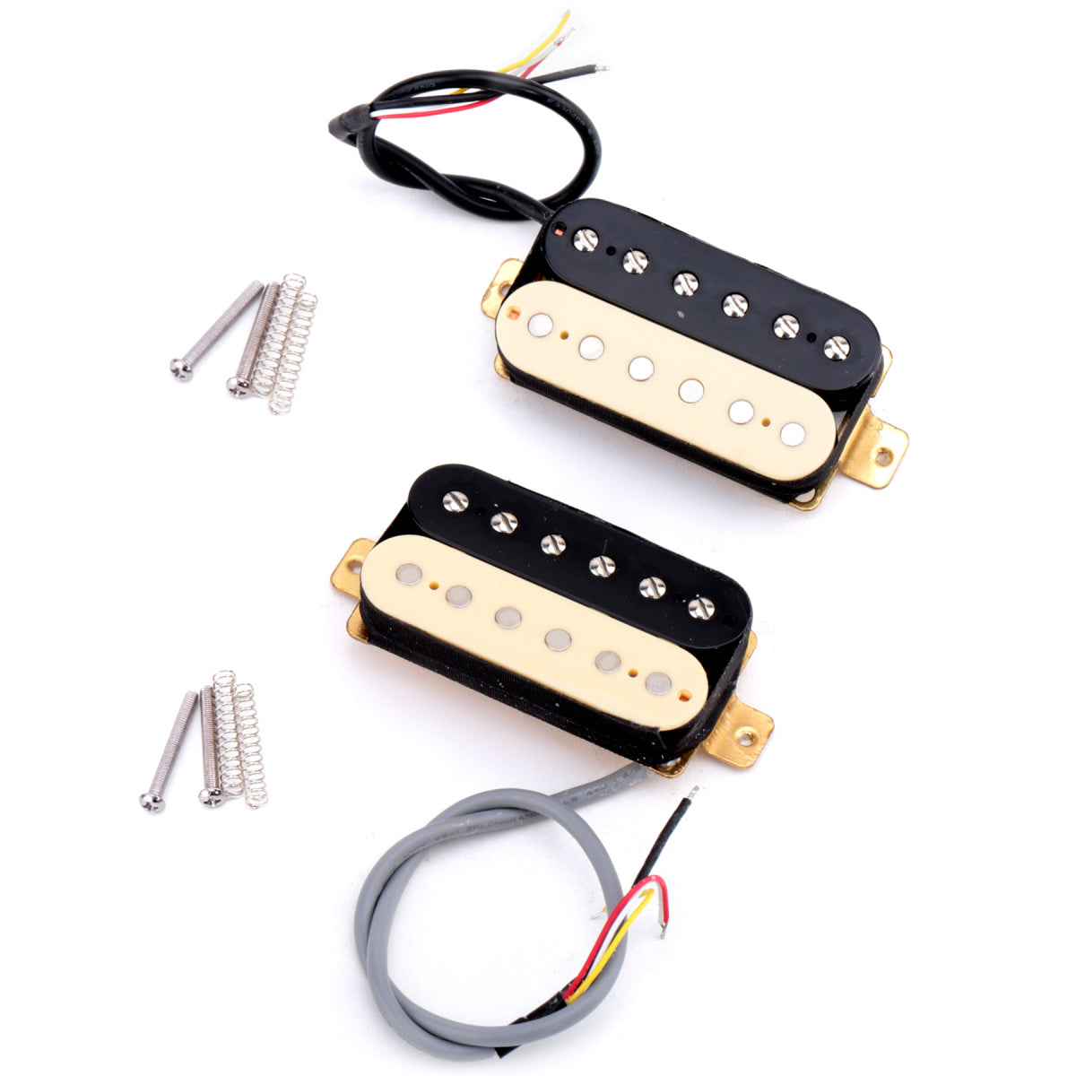 Musiclily Pro Alnico 5 Humbucker Neck & Bridge Pickups Set for Electric Guitar, Zebra