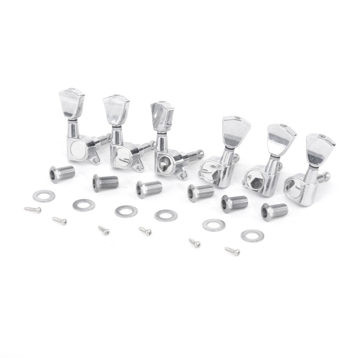 Musiclily Pro 3x3 Sealed Guitar Tuners Tuning Pegs Keys Machine Heads Set for Les Paul Style Guitar, Tulip Button Chrome