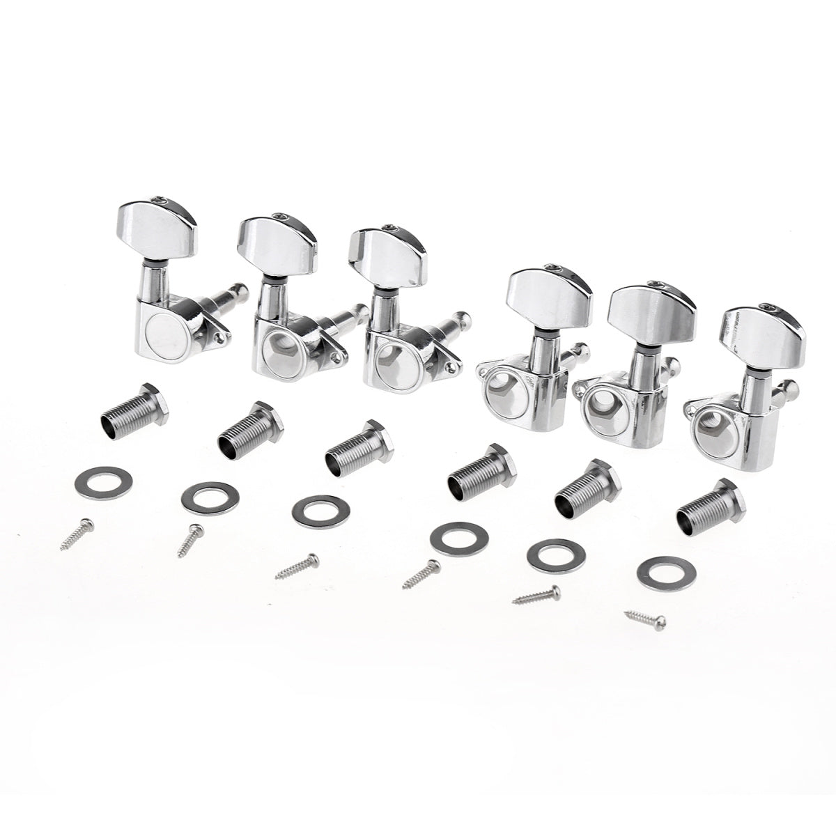 Musiclily Pro 3x3 Epi Style Sealed Guitar Tuners Tuning Pegs Keys Machine Heads Set for Les Paul Style Guitar, Big Button Chrome