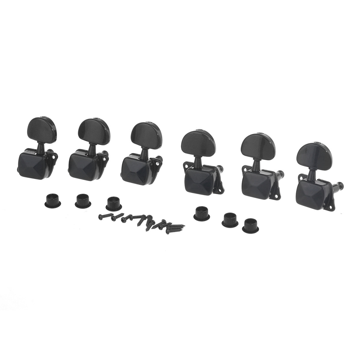 Musiclily Pro 3+3 Guitar Semi Closed Tuners Machine Heads Tuning Pegs Keys Set for Electric Guitar,Black