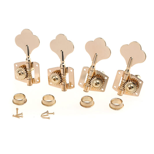 Musiclily Pro 2x2 Open Gear Bass Tuners Machine Heads Tuning Keys Pegs for Precision Jazz Bass, Gold