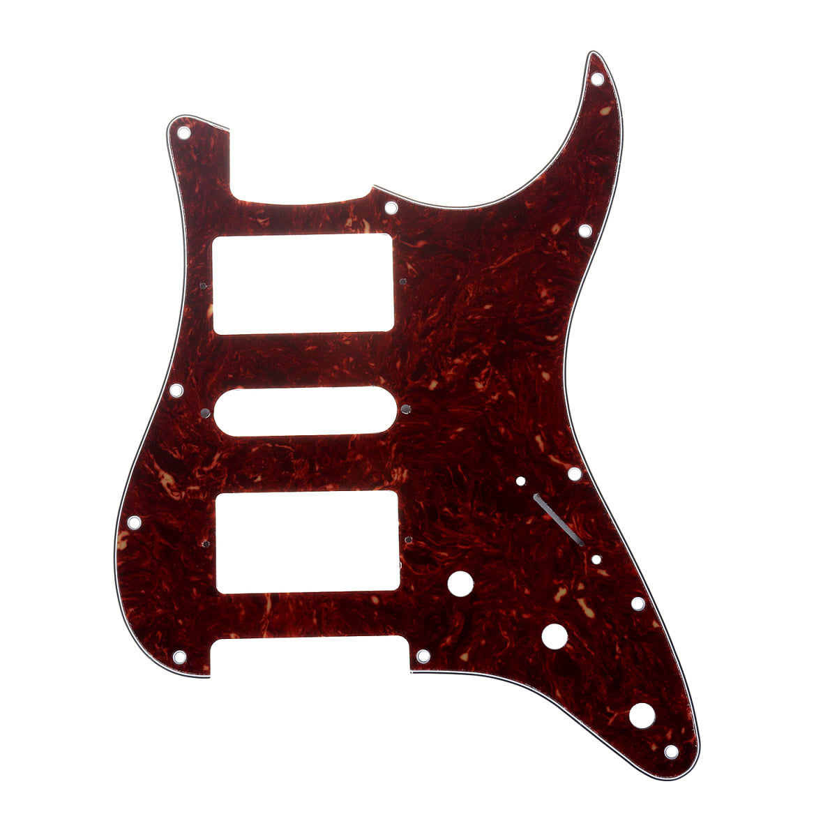 Musiclily Pro 11 Hole HSH Guitar Strat Pickguard for Fender American/Mexican Standard Stratocaster Modern Style, 4Ply Vintage Tortoise