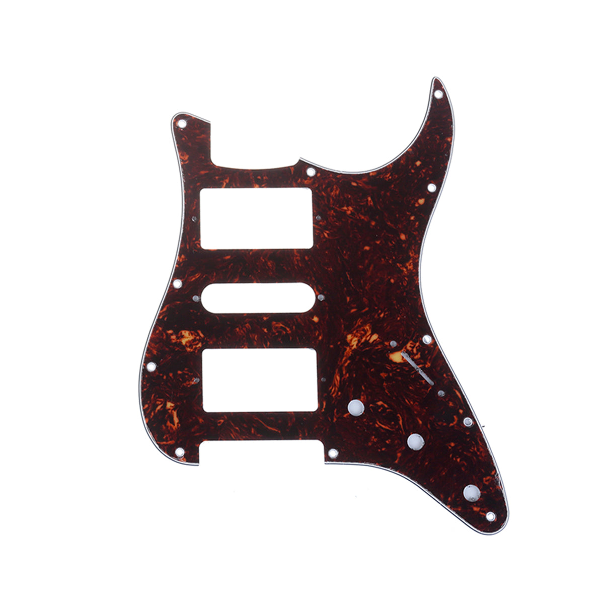 Musiclily Pro 11 Hole HSH Guitar Strat Pickguard for Fender American/Mexican Standard Stratocaster Modern Style, 4Ply Tortoise Shell