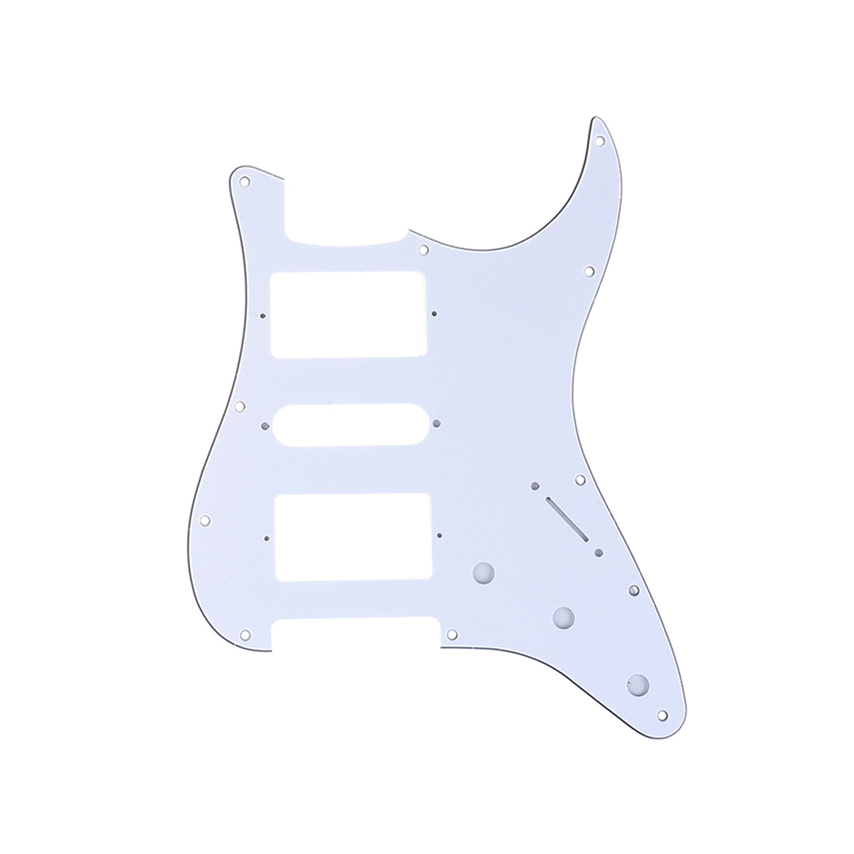 Musiclily Pro 11 Hole HSH Guitar Strat Pickguard for Fender American/Mexican Standard Stratocaster Modern Style, 3Ply White