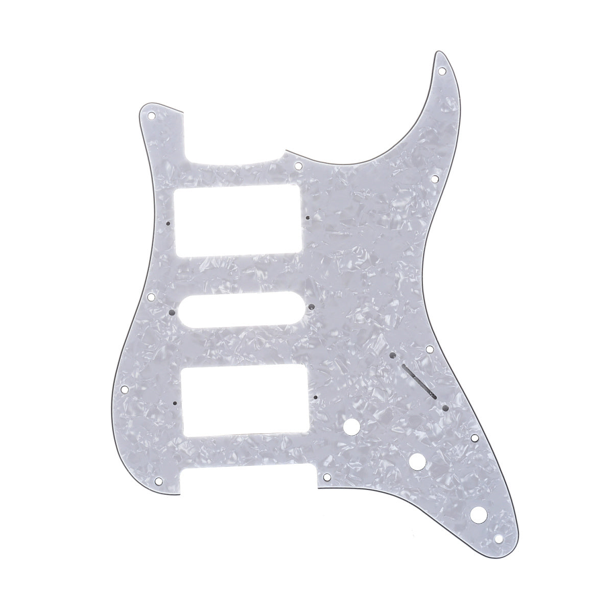 Musiclily Pro 11 Hole HSH Guitar Strat Pickguard for Fender American/Mexican Standard Stratocaster Modern Style, 4Ply White Pearl