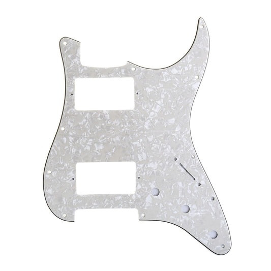 Musiclily Pro 11 Hole HH Guitar Strat Pickguard Humbuckers for American/Mexican Fender Standard Stratocaster Modern Style, 4Ply Parchment Pearl