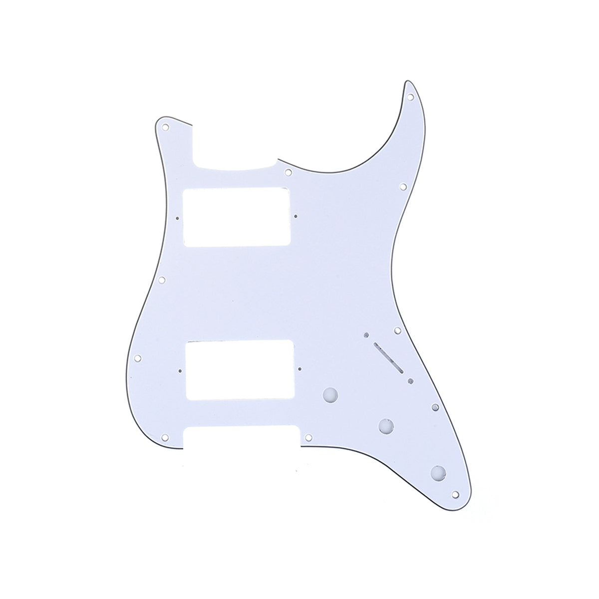 Musiclily Pro 11 Hole Guitar Strat Pickguard HH for American/Mexican Fender Standard Stratocaster Modern Style, 3Ply White
